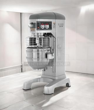 Hobart HL662 Legacy 60-Quart Mixer, superb condition, 200–240V, 2.7 HP, fully tested, stainless steel bowl and safety guard.