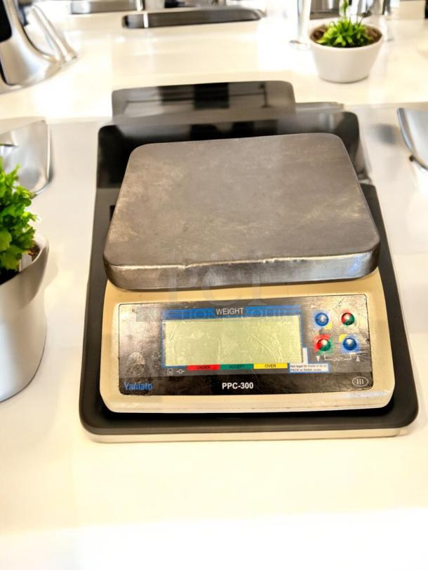 Outstanding condition Yamato PPC-300 digital portion control scale; compact, reliable, fully tested. Visible markings include model name.