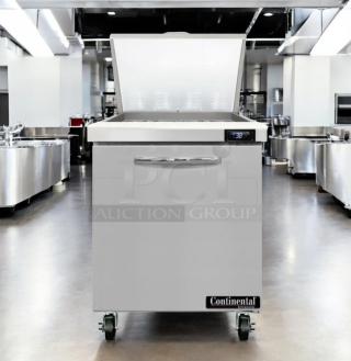 Continental Refrigerator SW27-12M undercounter fridge, 27" wide, excellent condition, digital display, stainless steel, tested working.
