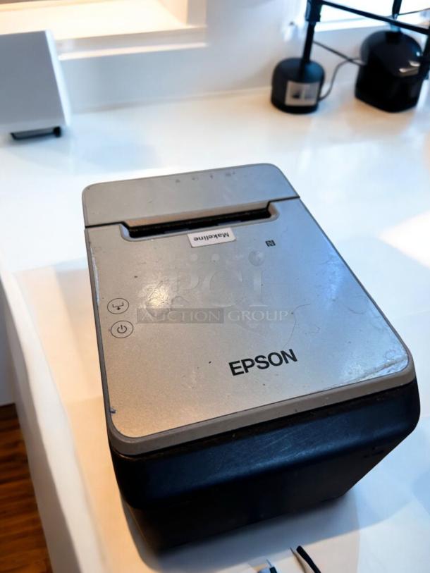 Epson TM-m30II-H POS Thermal Receipt Printer, pristine condition, USB/Ethernet/NFC, fully tested, visible label "Makefine."