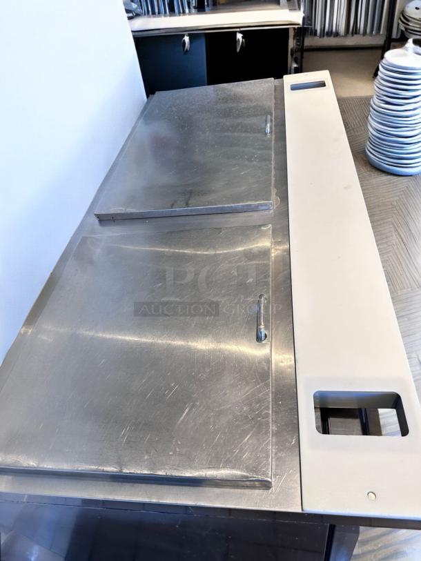 Continental SW72-30M 72" sandwich prep table, 3-door, excellent condition, stainless steel, 115V, fully tested and working.