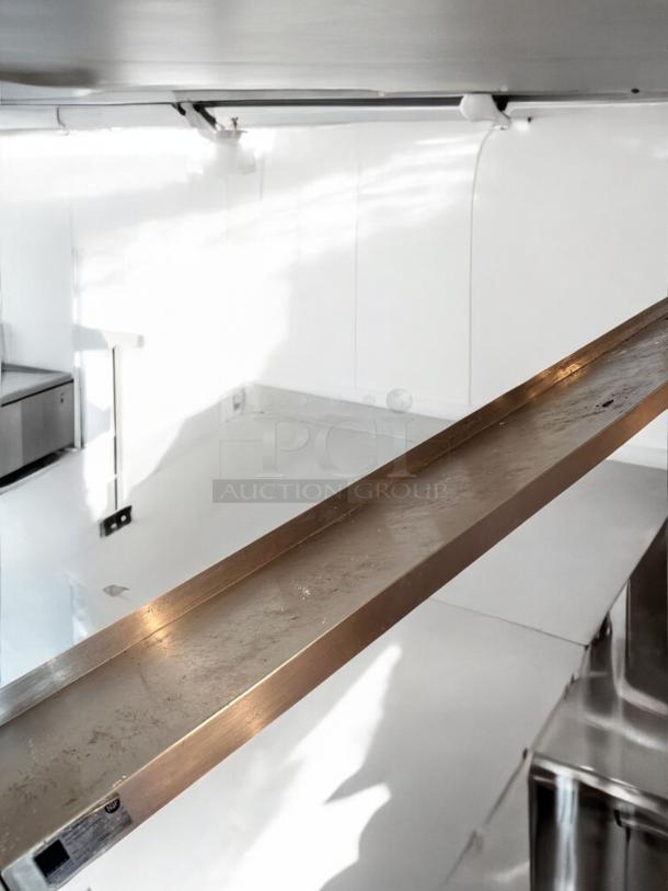 Elkay stainless steel wall shelf, 72" wide, NSF certified, model 12232, outstanding condition, fully tested and ready.