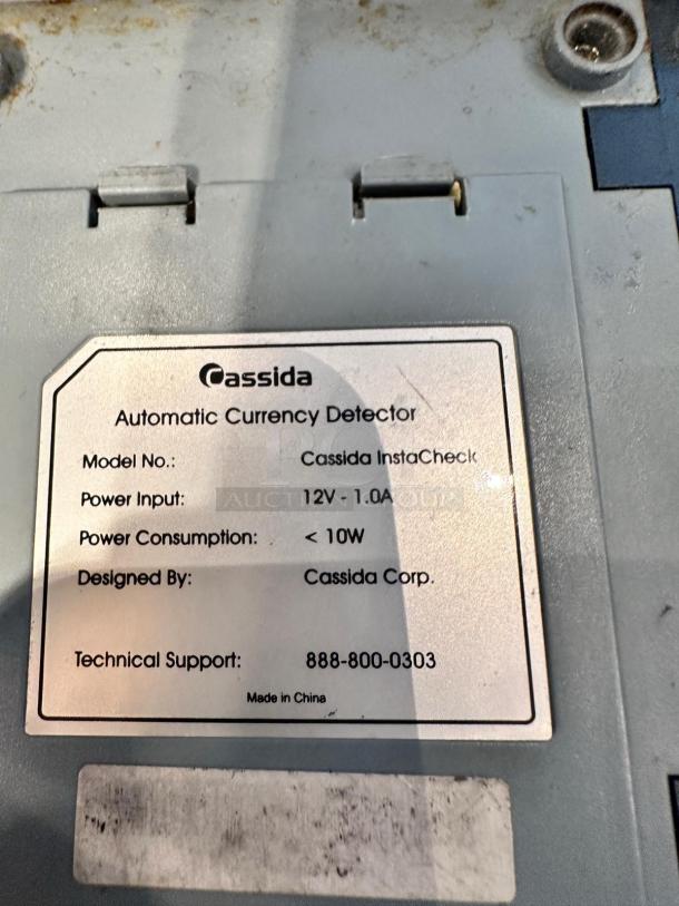 Cassida InstaCheck automatic currency detector, superb condition, fully tested and working, 12V power input, under 10W.