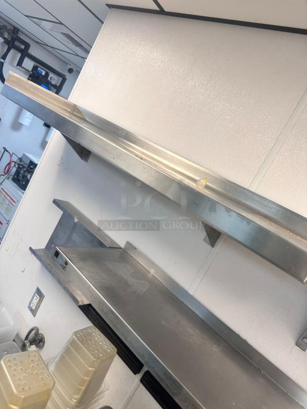 KAYE 18224 wall-mounted stainless steel shelf, 48" W x 12" D, NSF certified, outstanding condition, fully tested.