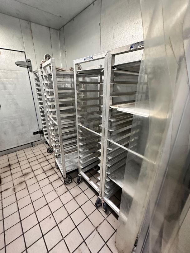 Kolpak Walk-In Cooler/Freezer Combo, Model 4010130519DR25, 12'6" x 9'0" x 8'4", used in outstanding condition, metal racks inside.
