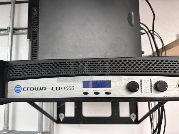 Crown CDi 1000 2-Channel Power Amplifier, great condition, 500W @ 4 Ohms, tested working, front panel with controls visible.