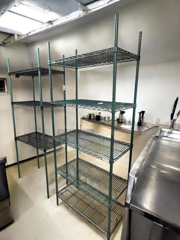 Metro-Style wire shelving units in great condition, commercial grade, NSF certified, multiple sizes, fully tested and sturdy.