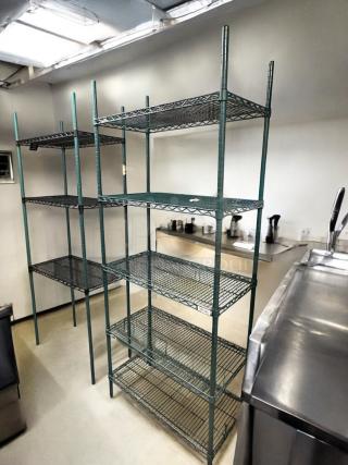Metro-Style wire shelving units in great condition, commercial grade, NSF certified, multiple sizes, fully tested and sturdy.