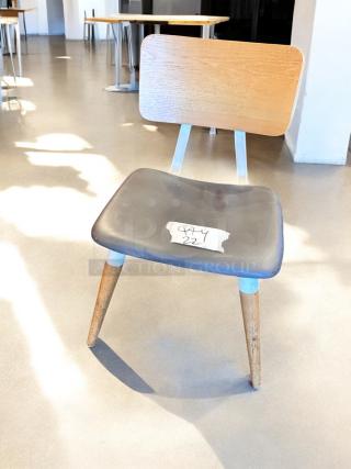 Modern café dining chair, wood/metal hybrid, excellent condition, model Bistro-Style, sturdy, set of 6 available.
