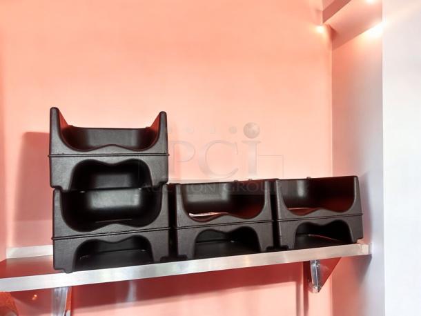 Heavy-duty plastic restaurant booster seats in excellent condition, stackable. Commercial grade, universal fit, quantity 4.