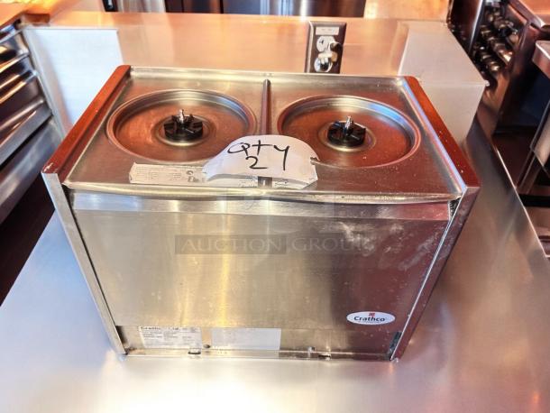 Crathco D25-3 cold beverage dispenser, 2-bowl, superb condition, 115V. Fully tested, Crathco label visible.