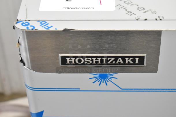 BRAND NEW 2023 Hoshizaki F-1501MAJ-C Stainless Steel Cubelet Ice Machine, 1327 lb capacity, scratch and dent, visible corner damage.