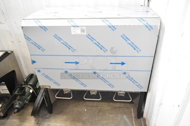 Brand new Silver King SKMAJ3-ESUS4 18 Gal refrigerated milk dispenser, stainless steel, 120V, commercial-grade.