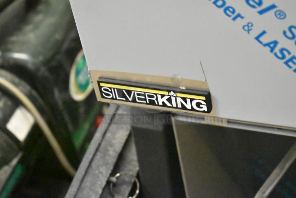 Brand new Silver King SKMAJ3-ESUS4 stainless steel 18-gallon refrigerated milk dispenser, 120V, 1 phase, minor scratches.