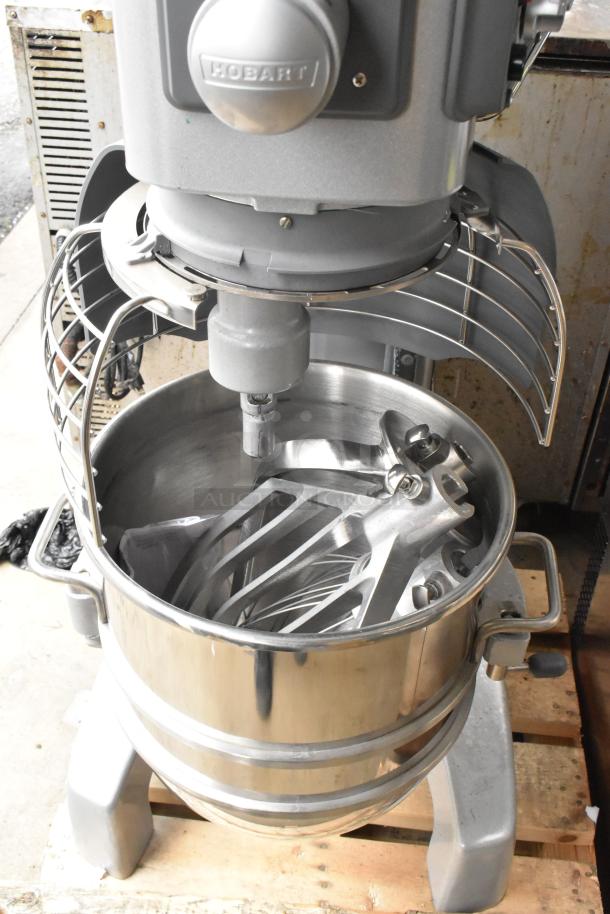 Hobart Legacy HL400 40 qt mixer with stainless bowl, guard, paddle, whisk, dough hook; 200-240V, 1 phase.