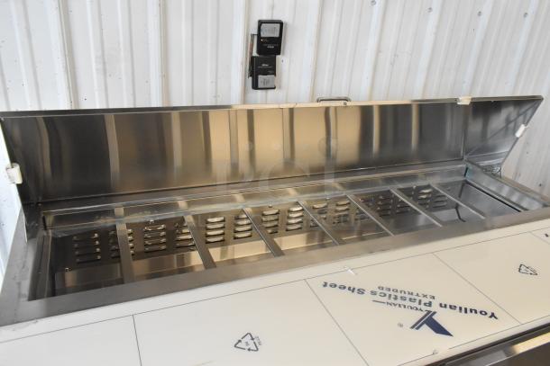 Brand new Avantco 178SSPT60 stainless steel prep table, scratch and dent condition, features bain marie mega top, casters.