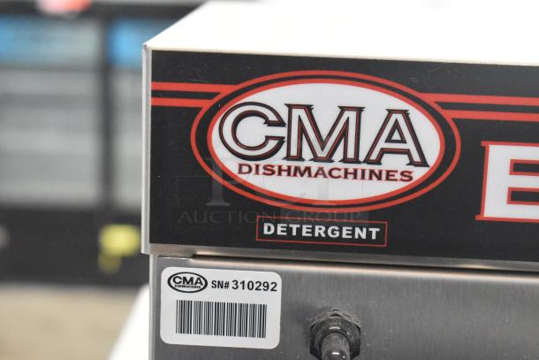BRAND NEW: CMA EST-FL stainless steel commercial low temp dishwasher, 220V, 1 phase. Scratch and dent. Serial #310292.
