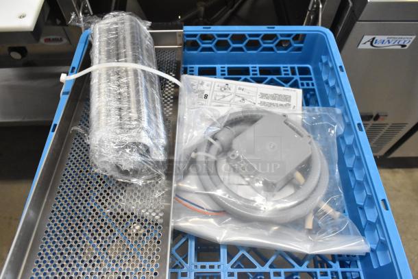CMA EST-FL stainless steel low temp dishwasher parts, brand new, packaged with instructions, in blue container. 220V, 1-phase.