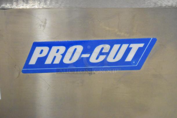 BRAND NEW SCRATCH AND DENT Pro-Cut KG-12-SS stainless steel electric meat grinder, 120V, 1 phase. Visible Pro-Cut logo.