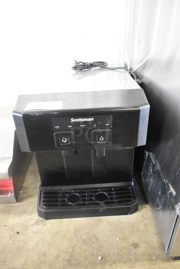 Brand new Scotsman HID207ABX-1A Meridian® ice machine, compact design, push-button dispensing, scratch and dent condition.