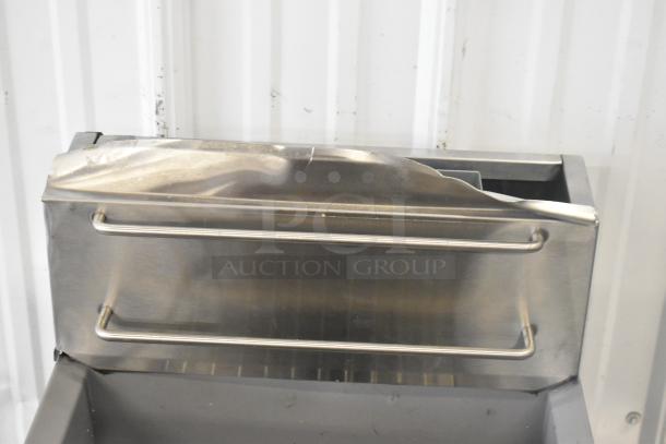BRAND NEW Cooking Performance 351FFOP40N stainless steel floor fryer, 40 lb capacity, 90,000 BTU, minor scratches.