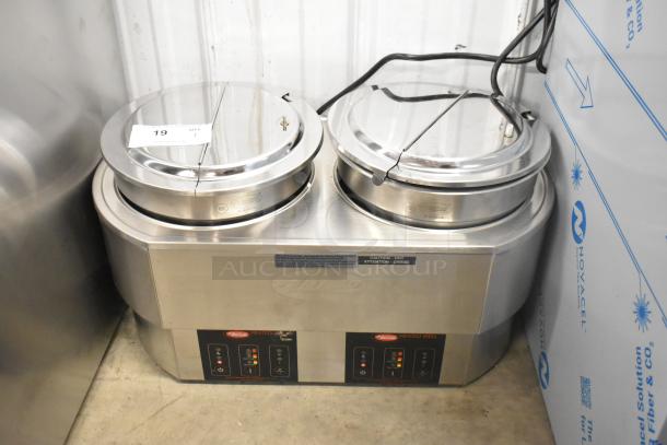 BRAND NEW Hatco RHW-2 Stainless Steel Dual 11 Qt. Heated Food Well, model RHW-2, with insets and lids, 208/240V, 1 Phase.