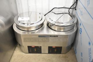 BRAND NEW Hatco RHW-2 Stainless Steel Dual 11 Qt. Heated Food Well, model RHW-2, with insets and lids, 208/240V, 1 Phase.