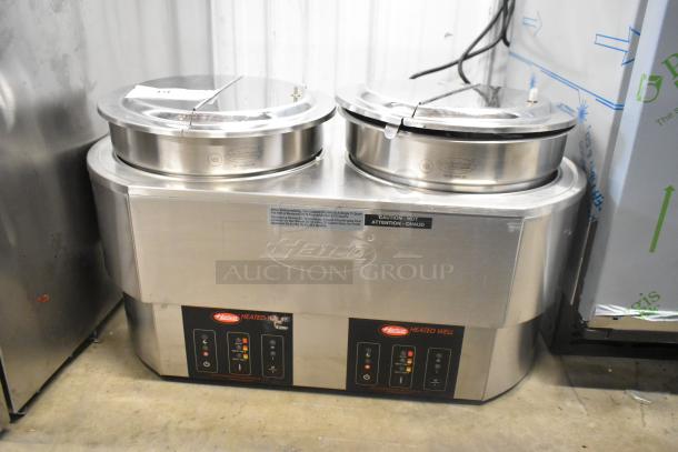 Hatco RHW-2 stainless steel dual 11 Qt. heated food well, brand new with minor scratches, includes insets and lids. 208/240V, 1 Phase.