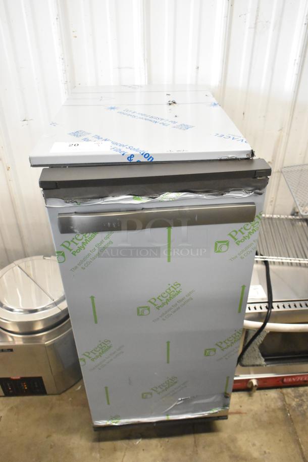 BRAND NEW 2023 Manitowoc UCP0050A-161 Ice Machine with 25 lb. Bin. Undercounter, gourmet cube, 52 lb. capacity, 115V. Some visible scratches and dents.