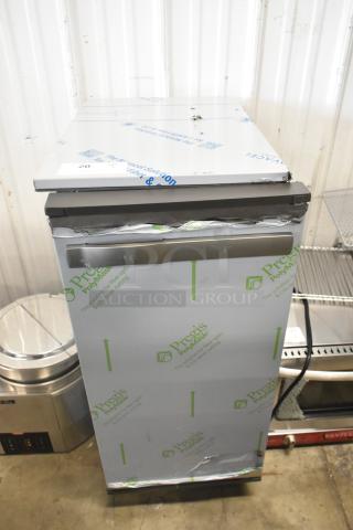 BRAND NEW 2023 Manitowoc UCP0050A-161 Ice Machine with 25 lb. Bin. Undercounter, gourmet cube, 52 lb. capacity, 115V. Some visible scratches and dents.