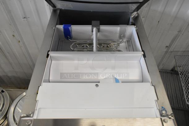 Brand new 2023 Manitowoc UCP0050A-161 undercounter ice machine. Gourmet cube production, 25 lb. bin, 52 lb. capacity.