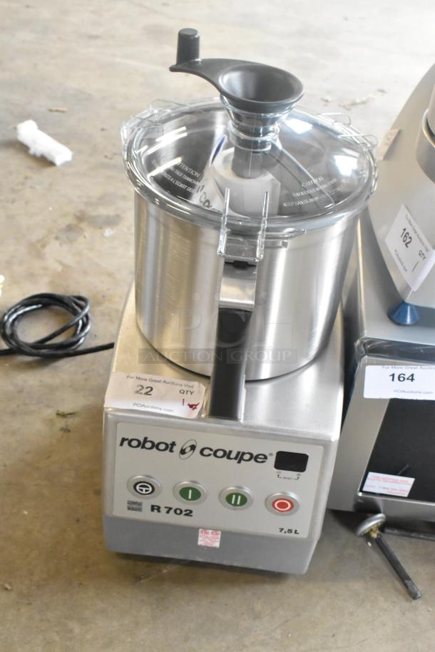 Brand new Robot Coupe R 702 8 Qt. food processor with slicing disc, dice cleaning kit, and grating disc, 208-240V, 3-phase.