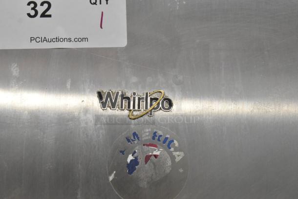 2019 Whirlpool WSZ57L18DM03 Single Door Reach-In Freezer, 115V, 1 Phase, visible Whirlpool logo, used condition.
