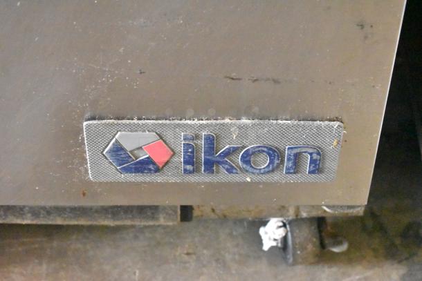 Ikon IUC28R undercounter freezer, stainless steel, single door, on casters, visible logo. 115V, 1 phase.