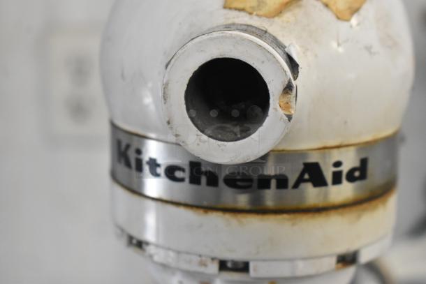 3 KitchenAid KV25G0XWW/KSMC50S mixers, 5-quart, metal, with 2 dough hooks, 1 paddle. Used, visible wear, 115V, 1 phase.