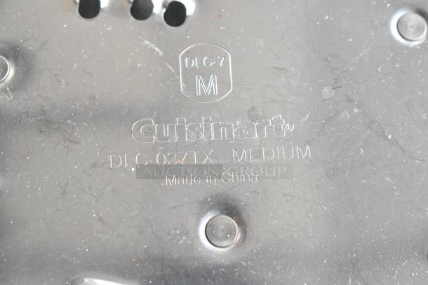 Cuisinart metal food processor blade marked DLC-0371X Medium, made in China.