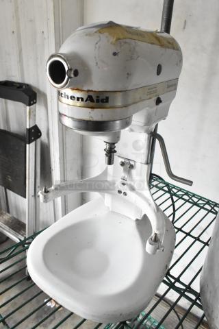 KitchenAid Metal Countertop 5 Quart Planetary Dough Mixer, 115 Volts, 1 Phase, visible wear, missing bowl.