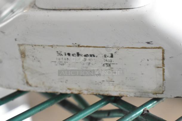 KitchenAid Metal 5 Quart Planetary Dough Mixer, 115V, label shows model details, visible wear, indicating used condition.