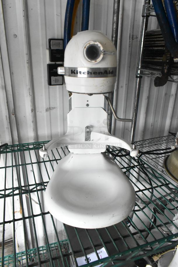KitchenAid KM25G 5 Quart Planetary Dough Mixer, metal, with dough hook attachment, 120V, 1 phase, used condition.