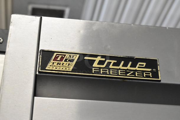 True T-23F Stainless Steel Commercial Reach-In Freezer, single door, True Manufacturing label visible, 115V, 1 Phase.