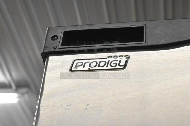 Scotsman Prodigy C0530SW-1C stainless steel ice machine with Manitowoc bin, featuring Prodigy branding, 115V, 1-Phase.