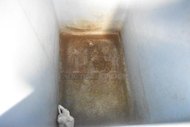 2016 Ice O Matic MFI0500A2 stainless steel ice head on a commercial ice bin, 115V, 1 phase; interior view shows use.