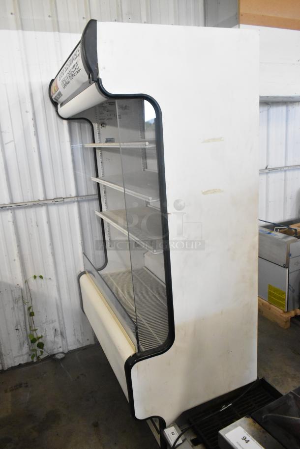 True TAC-48GS-LD commercial merchandiser, metal open design, 208-230V, shelves visible, used condition.