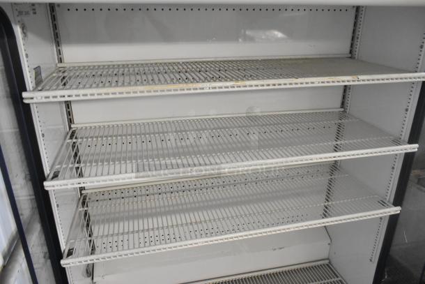 True TAC-48GS-LD commercial open merchandiser, metal build, 208-230 volts, 1 phase, adjustable shelves, used condition.