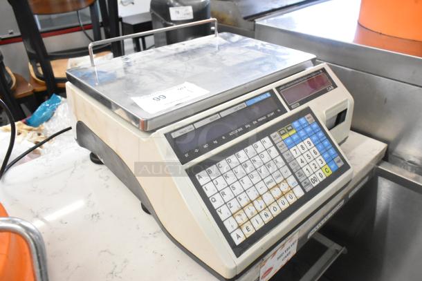 CAS CL5500-B metal countertop food portioning scale, 120V, 1 phase, includes keypad and display, showing moderate wear.