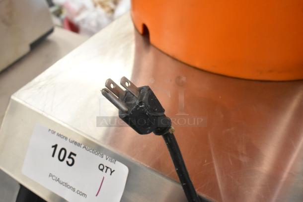 2023 Eggkitpo EGEF-12L electric fryer plug on stainless surface; auction label reads "105 QTY PCIauctions.com."