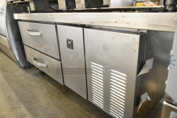 Beverage Air WTRCS52-1-60 stainless steel 2-drawer chef base, commercial casters, used condition, 115 volts, 1 phase.