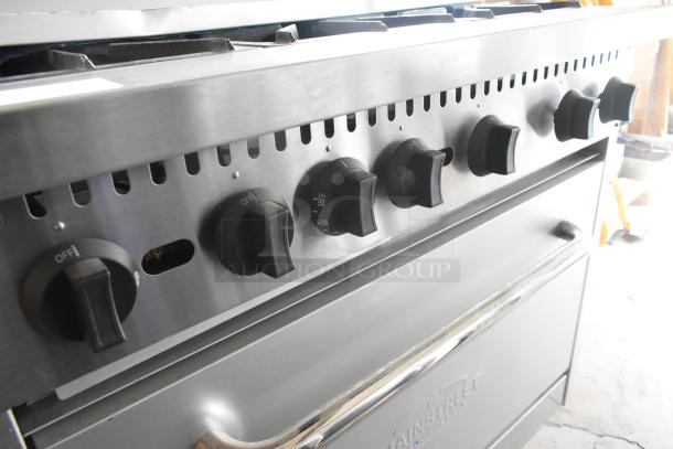 BRAND NEW 2024 Mainstreet 541E36N Stainless Steel 36" 6-Burner Range, Natural Gas, 210,000 BTU, with Oven, Back Splash.