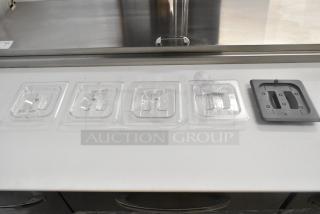 Lot of 5 Cambro 60CWCH Poly 1/6 Size Bin Lids, brand new, clear, with minor scratches and dents, drop-in style.