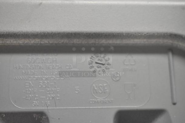 Lot of 5 new Cambro 60CWCH poly bin lids, scratch and dent, 1/6 size, NSF certified, made in USA, durable construction.